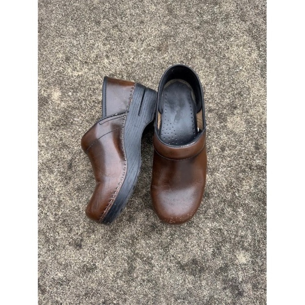 Clogcore Professional Dansko Clogs 38 Brown Leather Slip On Work Shoes